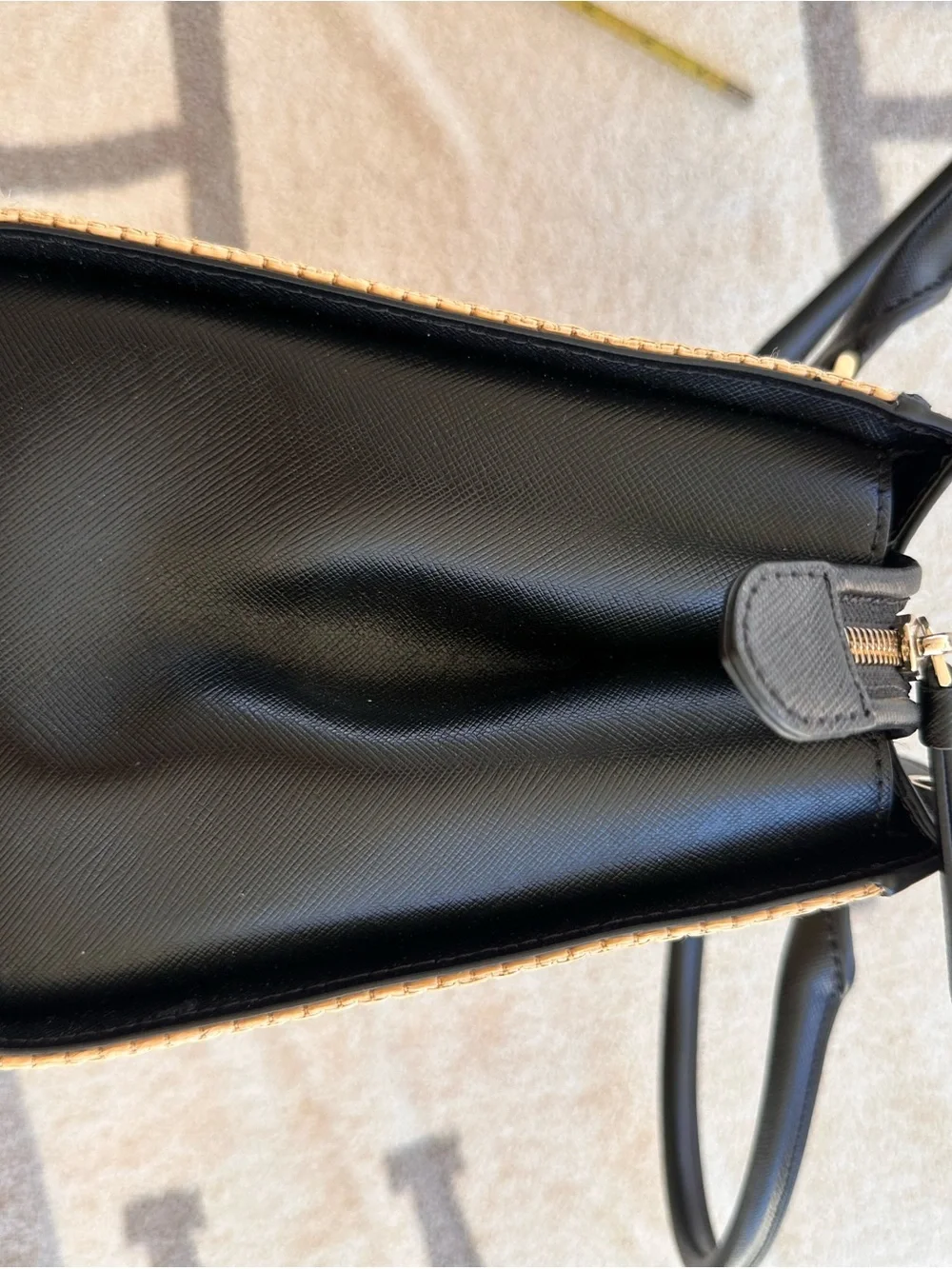 kate spade Beige and Black Woven Tote